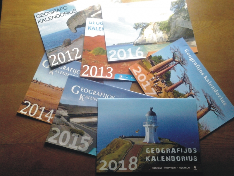 <strong>Šiemet rajono geografijos mokytojai ekspertai sudarė jau septintąjį geografijos kalendorių.</strong>