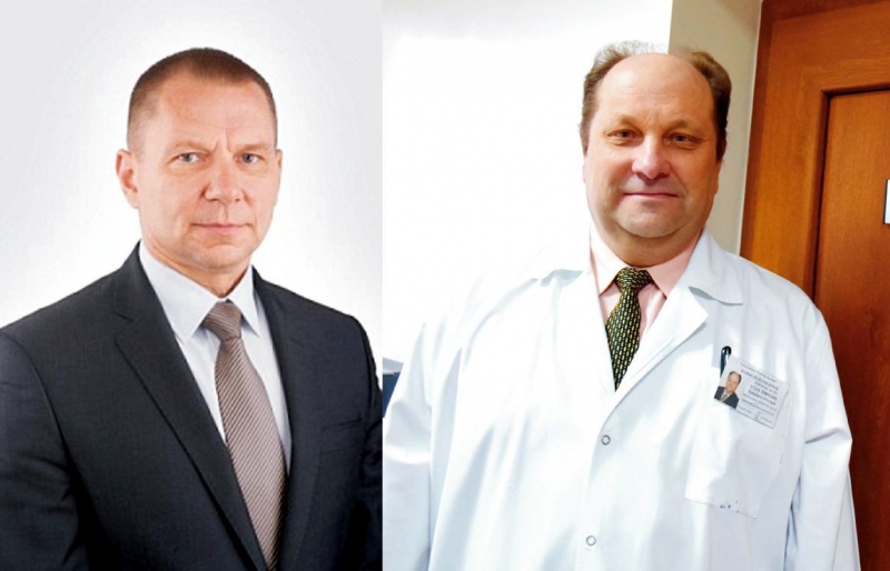 <strong>A. Klėjus (kairėje) po teismo apgailestavo dėl tuštinamo V. Šimkonio vadovaujamos ligoninės biudžeto.</strong>