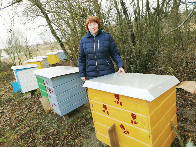 A. Margelienė prižiūri 37 bičių šeimas.
